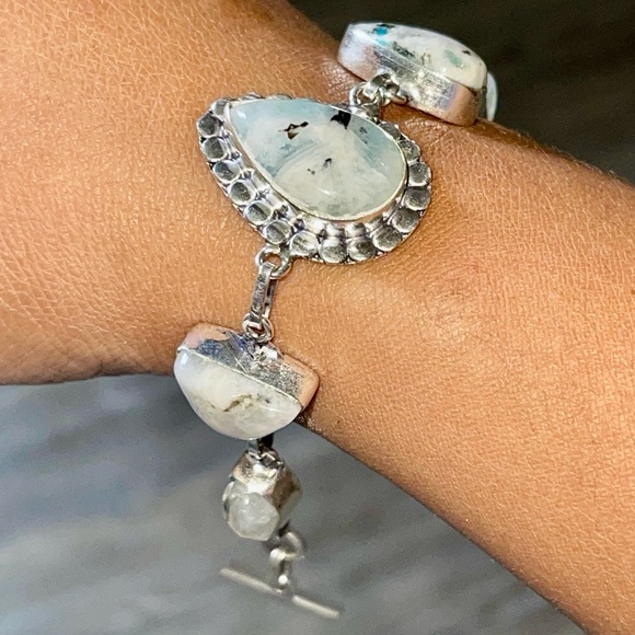 Rainbow Moonstone Bracelet 6” - 7” - Picture 1 of 8